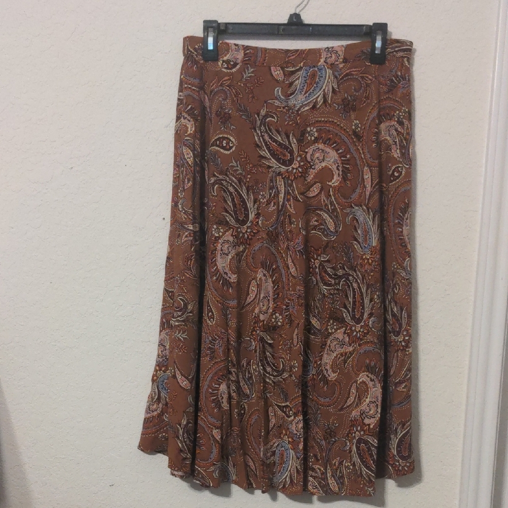 Grace Brown Paisley Midi Skirt